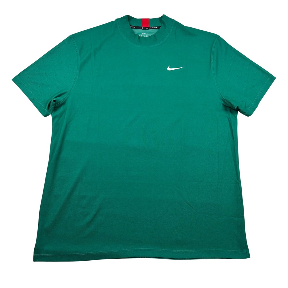 Nike Tiger Woods Shirt Mens XL Mock Neck Vapor Green Dri-FIT Golf Performance